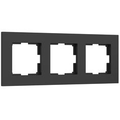 Рамка из пластика на 3 поста для розетки, выключателя Werkel Slab W0032908 черный матовый