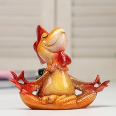 Сувенир полистоун лак "Петух медитирует" 11,8х12,5х14,7 см No Brand