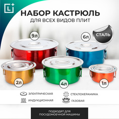 Кастрюля Leomax 5шт с крышками