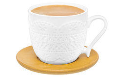 Чашка для капучино и кофе латте 220 мл 11х8,3х7,5 см Elan Gallery Кружево