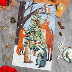 Новогоднее полотенце Этель New year forest 40х73 , 100% хл, саржа 190 гр/м2