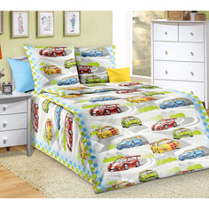 Простынь на резинке Ивановотекстиль бязь 90x190x20 см Гонки серый