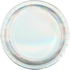 Тарелка одноразовая бумажная Пати Бум Радужные d=230мм разноцветная 6шт ПОИСК