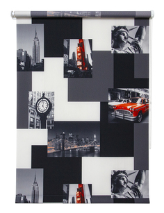 Рулонная штора 100 см х 175 см Нью-Йорк красно-серый Уют