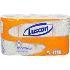 Полотенца бумажные 2-слойные Luscan рулонные 4 рул/уп 5 уп