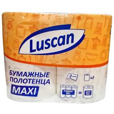 Полотенца бумажные 2-слойные Luscan Maxi рулонные с тиснением 2 рул/уп 6 уп