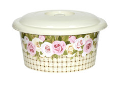 Таз пластиковый violet 10л с крышкой с декором "Нежность " хозяйственный