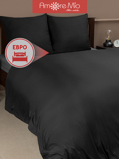 Комплект постельного белья Amore Mio Мако-сатин размер евро микрофибра черный