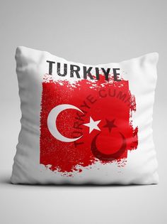 Подушка декоративная Флаг Турции No Brand
