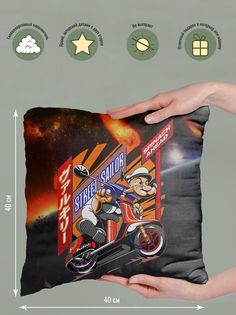Подушка декоративная Папай уличный гонщик No Brand