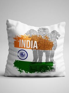Подушка декоративная Флаг Индии No Brand