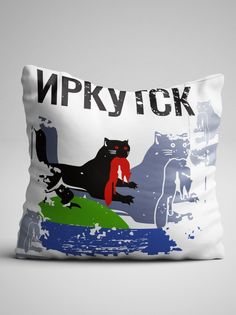 Подушка декоративная Флаг Иркутска No Brand