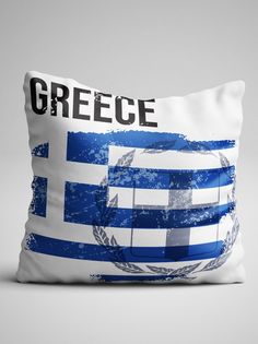 Подушка декоративная Флаг Греция No Brand