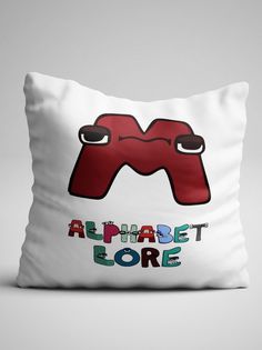 Подушка декоративная Alphabet lore Алфавит лора Буква M No Brand