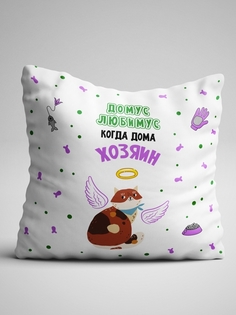 Подушка декоративная Один дома Коты разных пород Домус No Brand