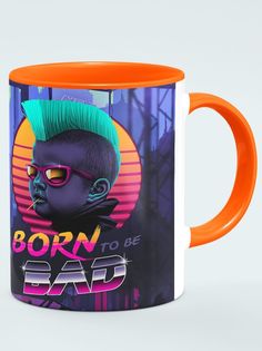 Кружка Рожденный быть плохим, оранжевый No Brand