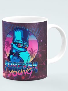 Кружка Барт вечно молодой, белый No Brand