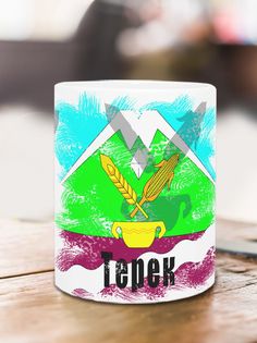 Кружка Флаг Терека, белый No Brand