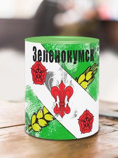 Кружка Флаг Зеленокумска, зеленый No Brand