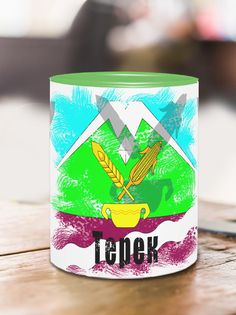 Кружка Флаг Терека, зеленый No Brand
