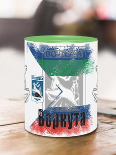 Кружка Флаг Воркуты, зеленый No Brand