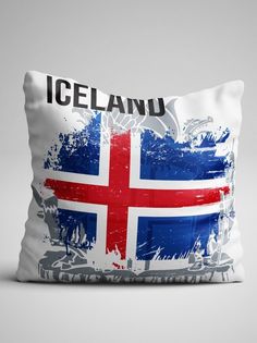 Подушка декоративная Флаг Исландия No Brand
