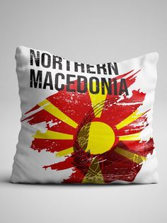 Подушка декоративная Флаг Северная Македония No Brand