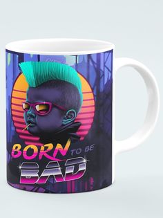 Кружка Рожденный быть плохим, белый No Brand