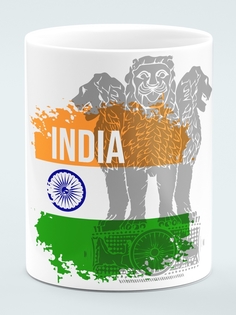 Кружка Флаг Индии, белый No Brand