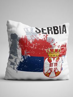 Подушка декоративная Флаг Сербия No Brand