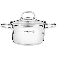 Кастрюля нержавеющая 1,8 л с крышкой KORKMAZ Perla 902-014
