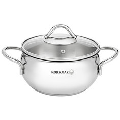 Кастрюля нержавеющая 1,8 л с крышкой KORKMAZ Tombic 902-008