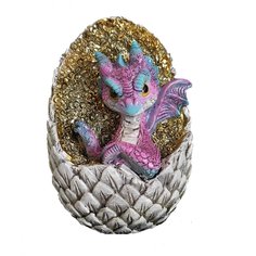 Копилка Барельеф Дракон в яйце фиолетовый 9х9х10,5см KSMR-716388