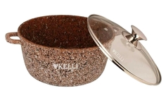 Кастрюля KL-4018-16 Kelli 1,6л алюм. инд. с крыш. гран.покр. коричн. No Brand