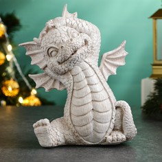 Фигура "Дракончик игривый" Хорошие сувениры светлый камень, 12х17см