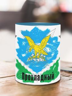 Кружка Флаг Прохладного, голубой No Brand