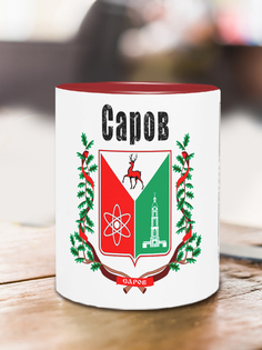 Кружка Флаг Сарова, красный No Brand