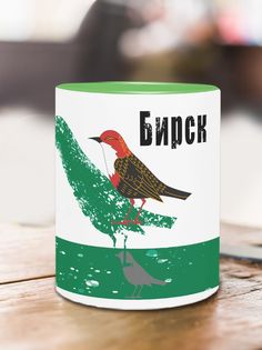 Кружка Флаг Бирска, зеленый No Brand