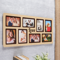 Фоторамка ЛХДФ Love на 8 фото 10x15см. Размер изделия 6534см. No Brand