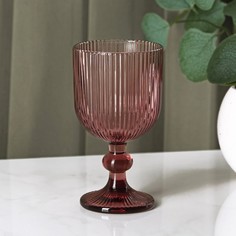 Бокал стеклянный для вина Magistro «Грани», 250 мл, 8x14,5 см, цвет красный No Brand