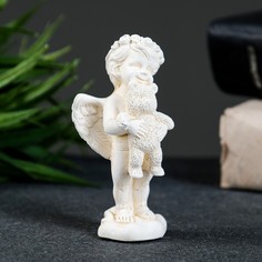 Статуэтка "Ангелочек с мишкой стоит" Xорошие сувениры позолота, 9x4x3см