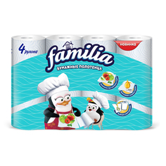 Бумажные полотенца Familia 2 слоя, 4 шт