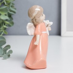 Сувенир керамика "Ангел-девочка в цветном платье с букетом"11х6х4 см Sima-Land