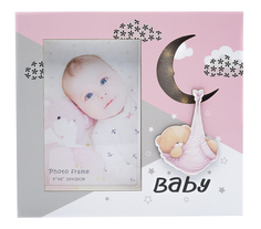 Фоторамка Fotografia 10x15 см, с подсветкой, "Baby", розовая Первое ателье