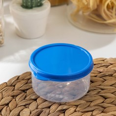 Контейнер круглый Доляна, пищевой, 150 мл, цвет синий