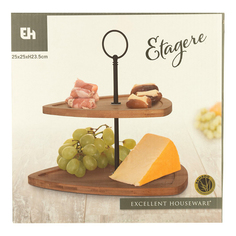 Этажерка Excellent Houseware бамбуковая 2 яруса