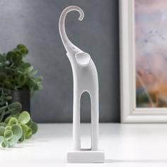 Сувенир полистоун "Белый слон с длинными ногами" 17,7х4,4х2,8 см (2 шт) No Brand