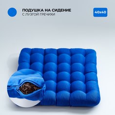 Подушка на стул Bio-Line 40х40 см с гречневой лузгой цвет синий