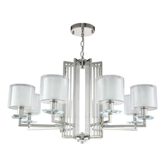 Подвесная люстра Crystal Lux с поддержкой Маруся NICOLAS SP-PL8 NICKEL/WHITE-М