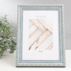 Фоторамка пластик "МИРАМ" 15х21 см, (пластиковый экран), голубой Lefard